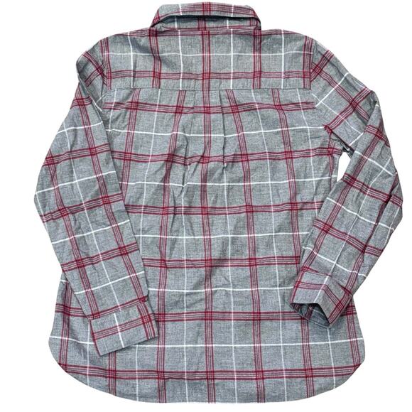 Faherty The Classic Flannel Shirt Size Medium in Juliet Plaid Gray & Red Cotton - Picture 3 of 6